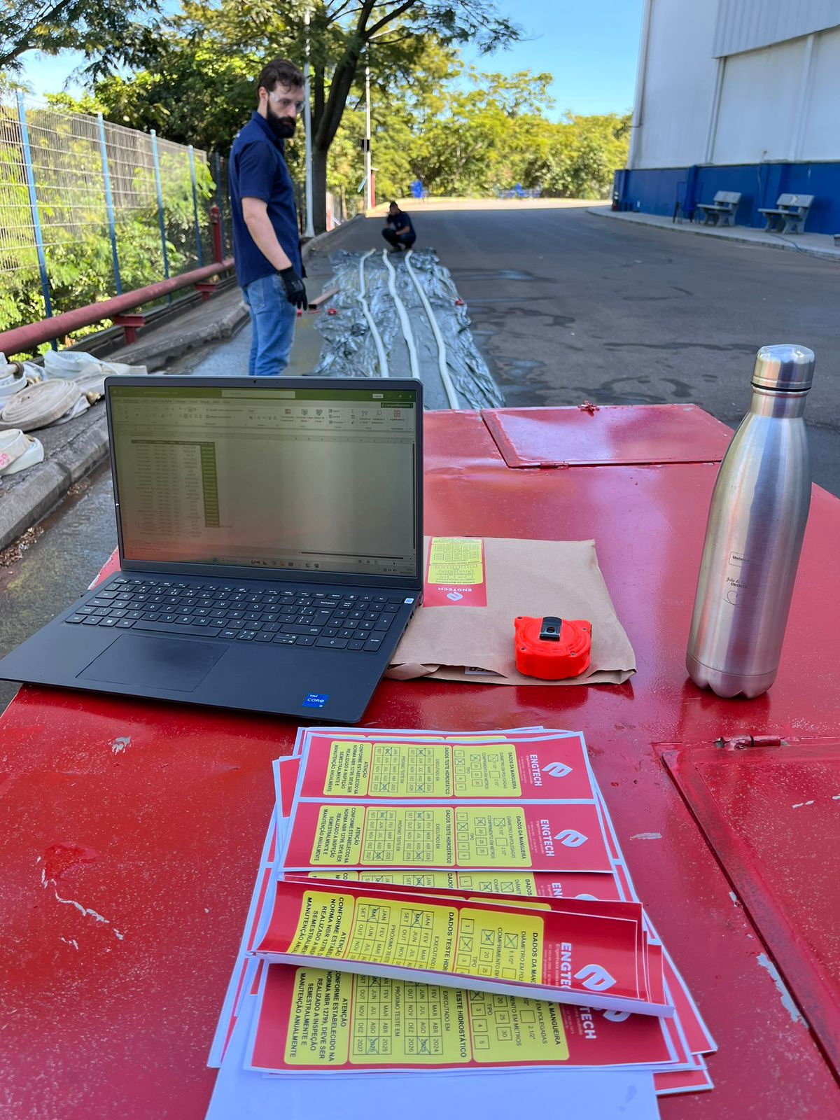 Engtech teste hidrostatico em mangueiras de incêndio